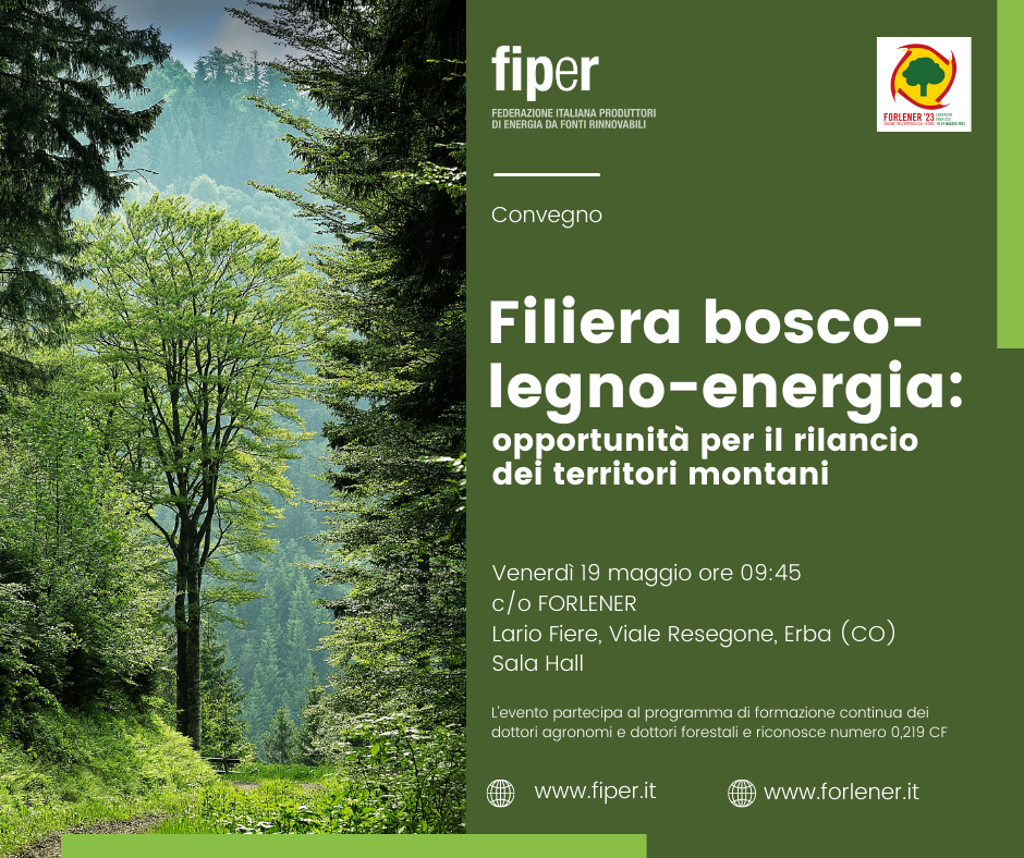 FILIERA BOSCO-LEGNO-ENERGIA: opportunità per il rilancio dei territori montani